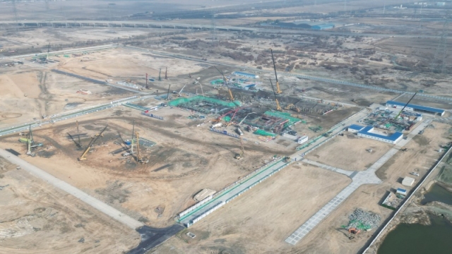 寧夏電投石嘴山2*660兆瓦超超臨界熱電項目建設施工現場